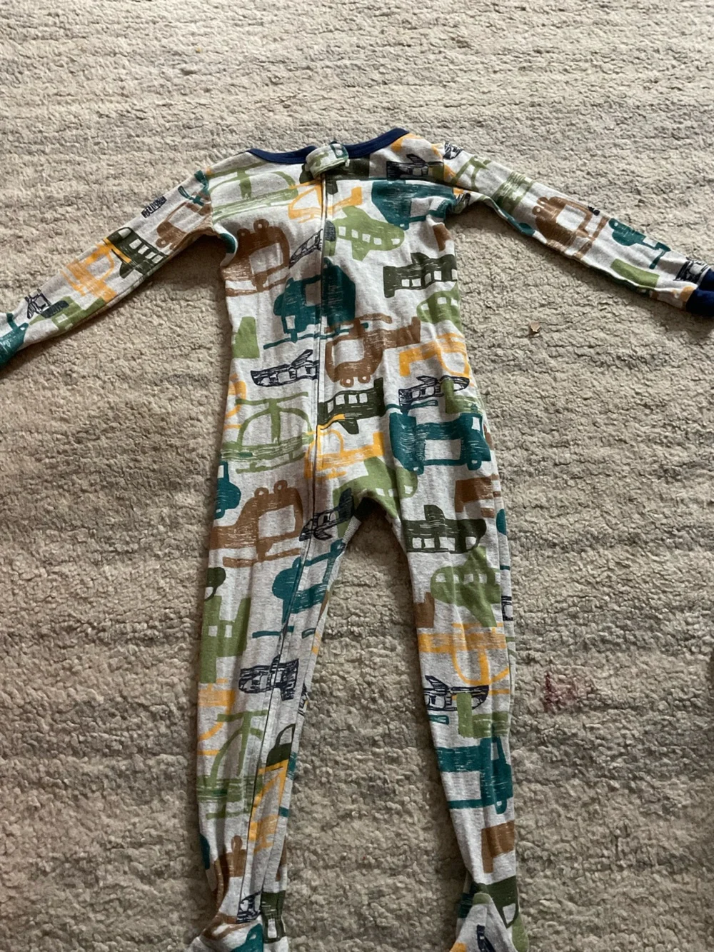 Carter's Long Sleeve Footed Pajamas with Multi-Color Truck Print